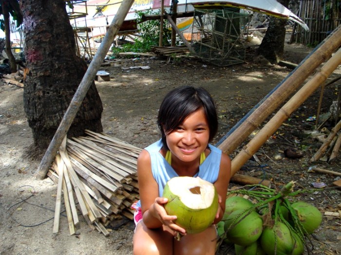 blissed out from coconuts at olotayan island, capiz, philippines