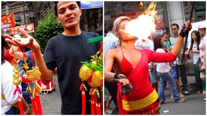 Vendors, performers, Ongpin, Binondo, Chinese New Year, Manila, Philippines