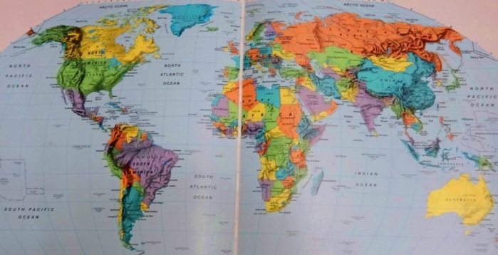 World map, travel planning