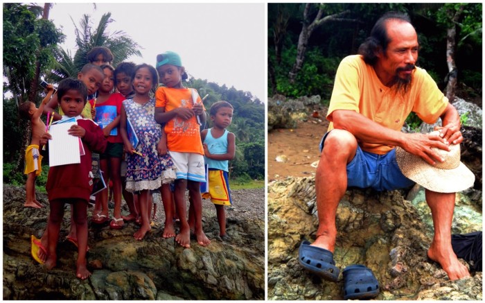 (Left) Kids, Dumagat tribe, Dumagat indigenous people, Sitio Disigisaw, Casiguran, Aurora, Philippines (Right) Dada Atma, Ananda Marga Philippines