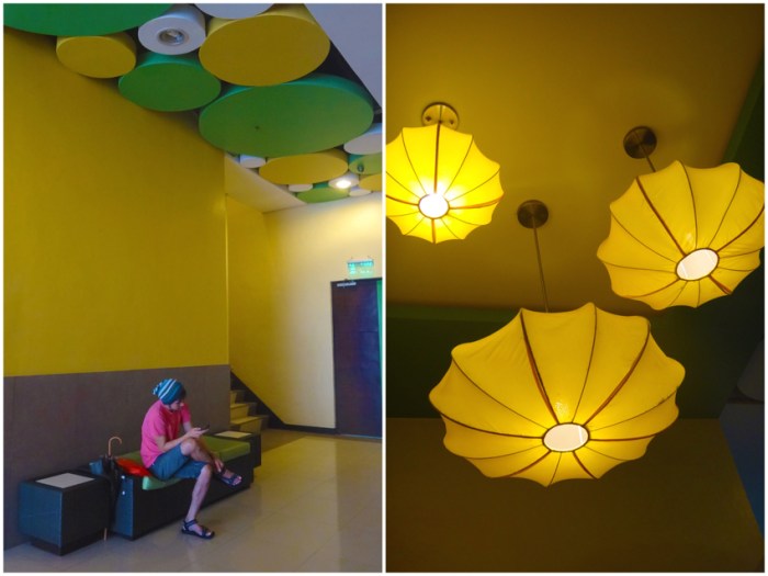 lobby, waiting area, circles art installation, Go Hotels Tacloban, Leyte, Philippines