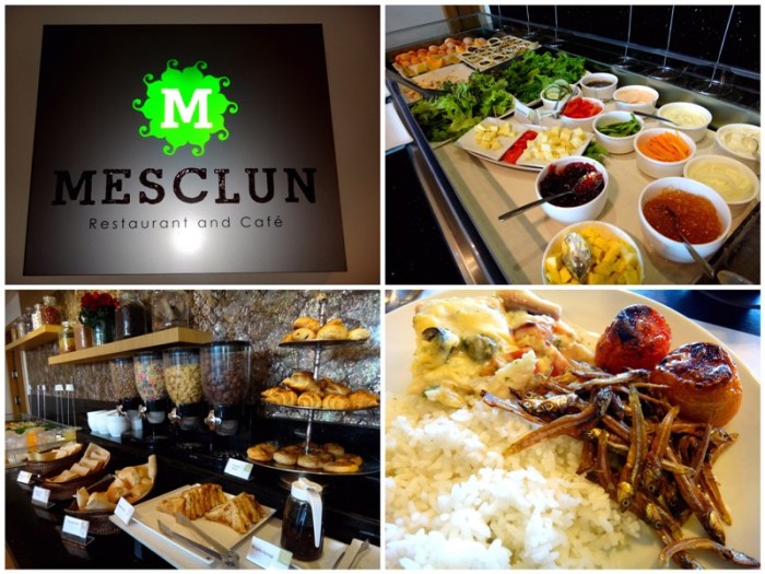 buffet breakfast, Mesclun, salad, bread, Filipino dishes like dilis, Linden Suites, business hotel, Ortigas, Pasig City, Manila