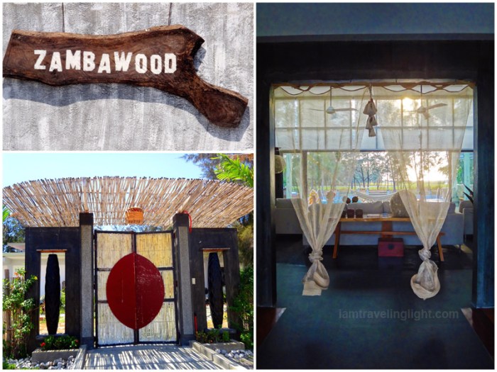 Entrance, wooden sign, Zen bamboo doors, natural abaca curtains,  Zambawood Resort, luxury resort, advocacy resort, La Paz, San Narciso, Zambales