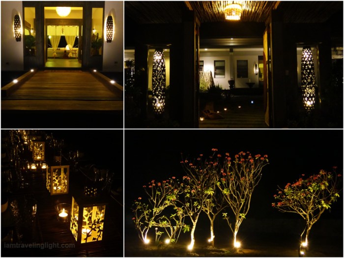 fiberglass lamps, metal glass lamps, filigree lamps, peek-a-boo pattern, tree lights, Soft, romantic lights, night, Zambawood Resort, luxury resort, advocacy resort, La Paz, San Narciso, Zambales
