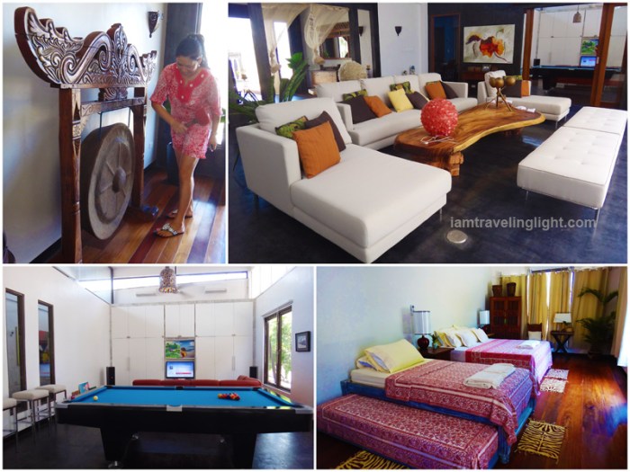 indonesia gong, acacia table, game room, entertainment, billiards, pool, TV, india bed spread, Zambawood Resort, luxury resort, advocacy resort, La Paz, San Narciso, Zambales