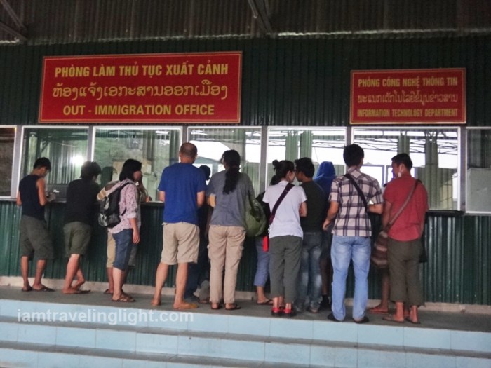 immigration office, border, vietnam and laos, bus hanoi to vientiane