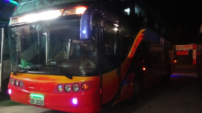 nightmare bus hanoi to vientiane, (vietnam to laos) lao sign only, no destination signage
