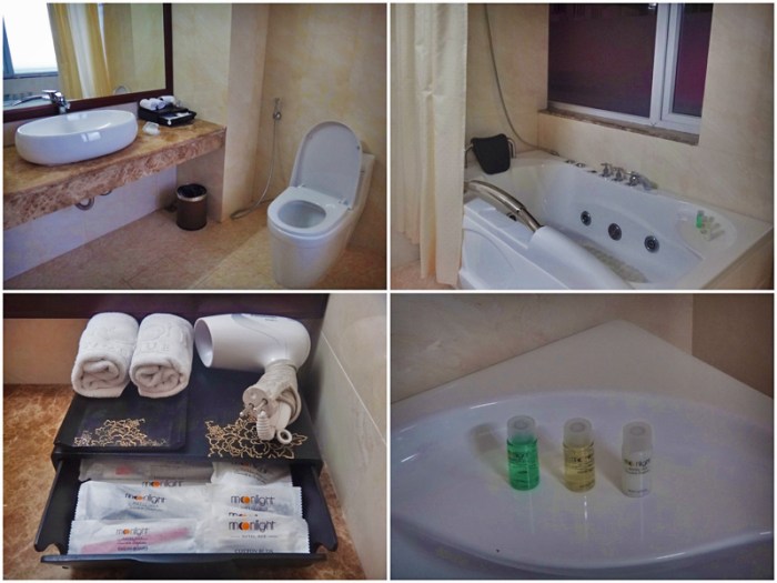 toilet and bath, bathtub, moonlight hotel deluxe room, luxury hotel, hue, vietnam