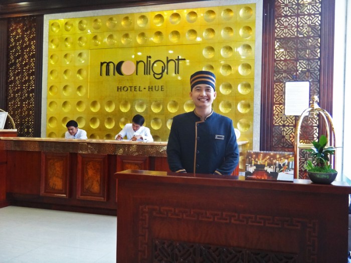 warm welcome, friendly staff, Moonlight Hotel Hue, Vietnam, luxury hotel