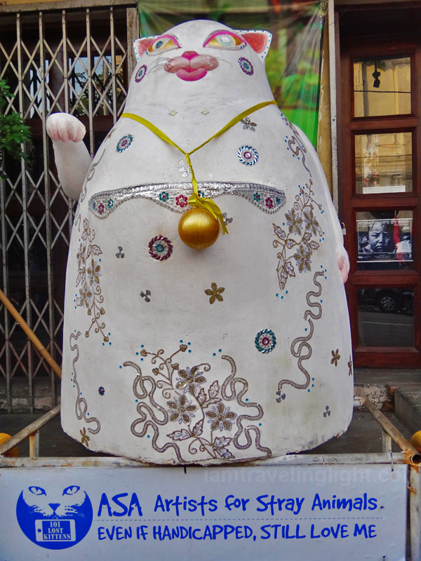 Artists for stray animals, Penang cat street art - even if handicapped still love me