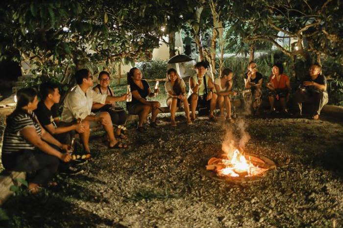 Bonfire, group, Nurture Wellness Village, glamping, Tagaytay, Amadeo, Cavite, farm resort, destination spa