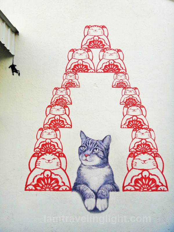 Maneki neko, Love Me Like A Fortune Cat, street art, Penang, Malaysia
