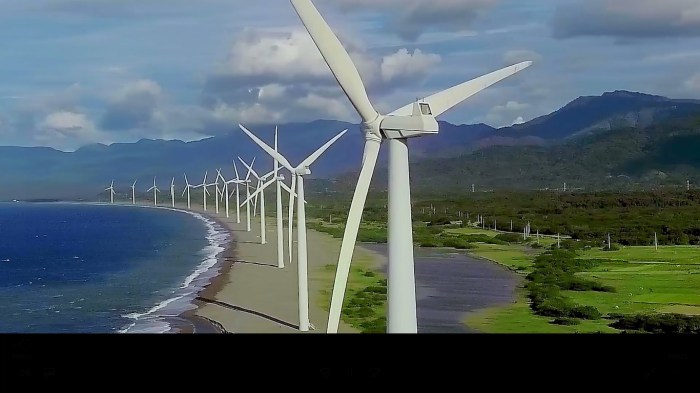 Bangui windmills, drone shot, from PAL Philippine Airlines inflight safety video.jpg