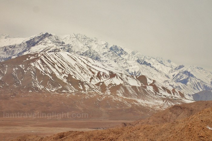 Leh main town landing, Himalayas mountain range, snowcapped mountains, winter, view from plane, flight to Leh Ladakh, Kashmir, from New Delhi, India.jpg