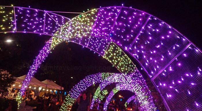 crossed arches, yellow and purple, The Sparkle of Christmas, Christmas light and sound show, Spectrum Linear Park, Filinvest, Alabang, colorful Christmas lights, arches.jpg