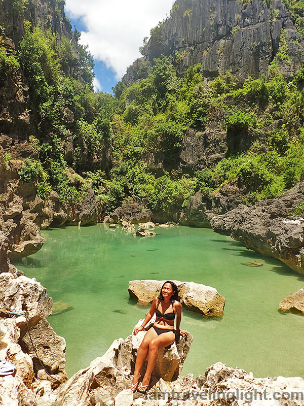 There are rocks in Tangke Lagoon great for posing for photos.