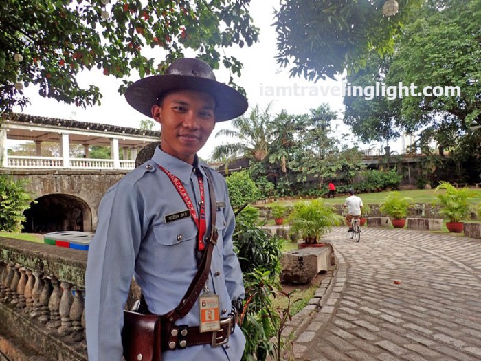 Bambike,  guardia civil, guard, bamboo bike tour, eco-friendly tour, Intramuros, Manila.JPG