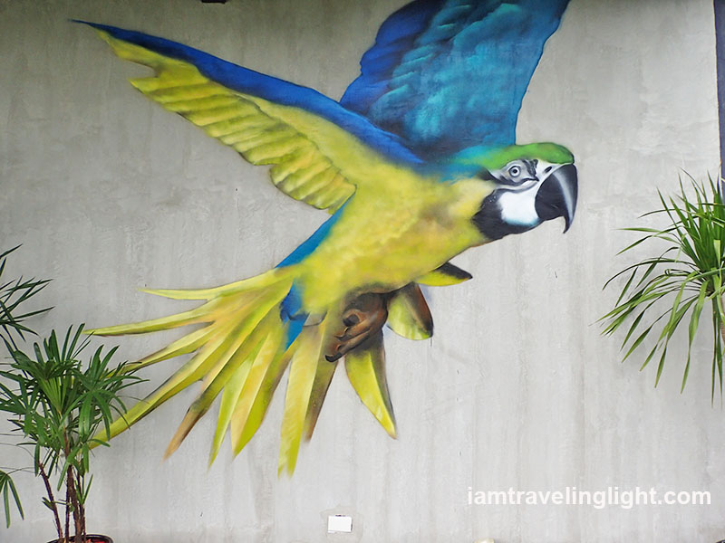 tropical bird mural, Kookoo Ramos, art, biodiversity, Casa Tropica, hot spring resort, private pool, architecture, Pansol, Calamba, Laguna