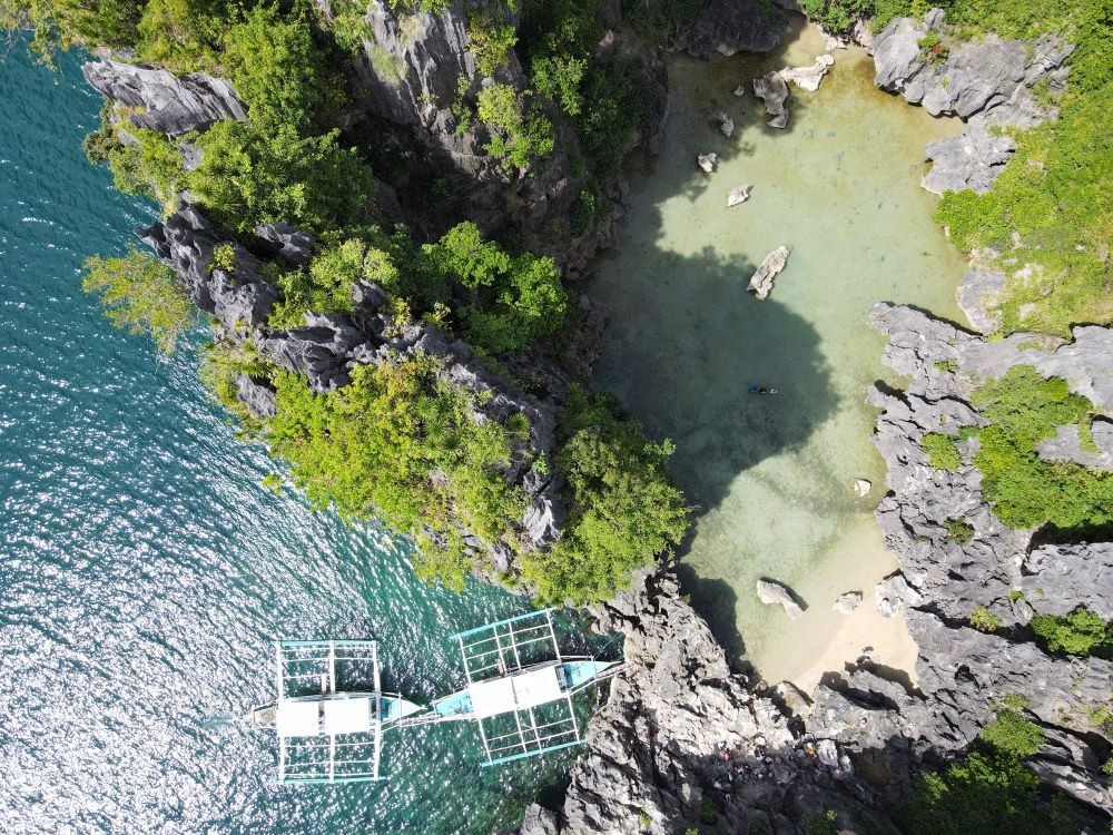 Aerial shot of Tangke Lagoon